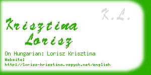 krisztina lorisz business card